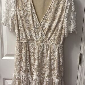 Elegant Lace V-Neck Dress